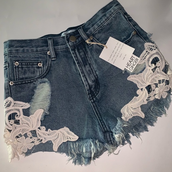 High Waist Denim Shorts - Picture 3 of 5